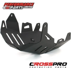Kawasaki KLE650 Versys 2017 CrossPro Gloss Black Aluminium Sump Guard Bash Plate - Picture 1 of 4