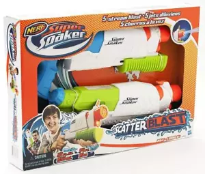 Nerf Super Soaker Scatter Blast 2 Water Blasters Pump Fire Wide Soakage 5 Stream - Picture 1 of 4