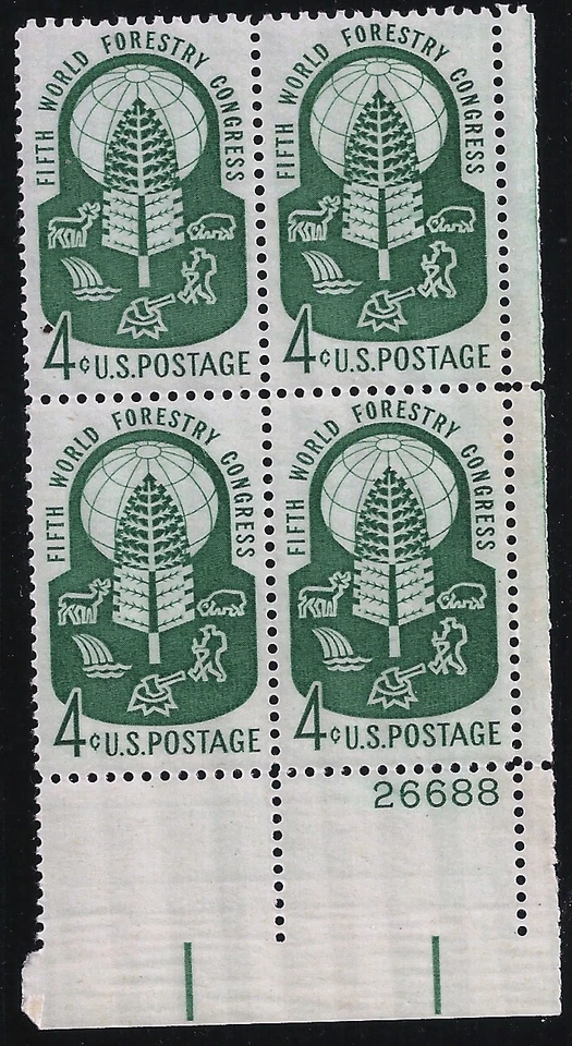 US Scott #1156, Plate Block #26688 1960 Forestry 4c FVF MNH Lower Right - Image 1 of 1