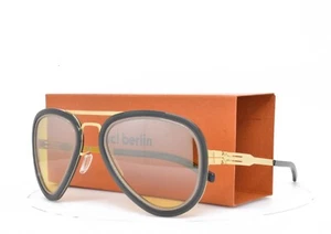 iC! Berlin sunglasses Rinaldo P. GOLD DARK GREEN Aviator GREEN LENS 52-22-145 - Picture 1 of 5