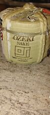 Vintage Japanese Ozeki Sake Crock/ Barrel Jug Bamboo Reed Rope Cask Empty 1.5 Lt