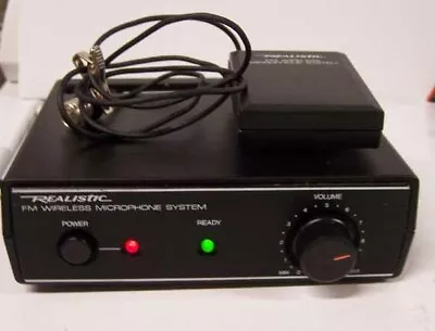 Realistic FM Wireless Microphone Receiver Transmitter 32-1221A System SALE PRICE - Image 1 of 4