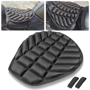 Black Lycra Seat Comfort Cushion Cover Shock Pad Absorb For Motorcycle - Picture 1 of 12