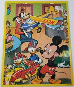 N) Vintage Jaymar Jumbo Walt Disney Mickey Mouse Goofy Frame Poster Tray Puzzle  - Picture 1 of 8