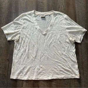 Scotch & Soda Summer Edition Off White 100% Linen V Neck Shirt Womens Size Large - Picture 1 of 6
