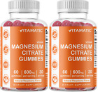 2 Pack Vitamatic Magnesium Citrate Gummies 600mg per Serving - 60 Vegan Gummies 