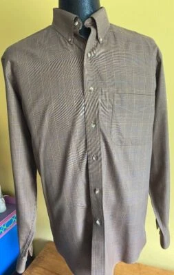 Hombre Jos. A. Camisa de Vestir Colección Bank Traveler-Marrón Glen Cuadros-L-EUC-Cott Foto 1 de 4