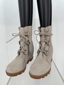 SOREL Womens Joan of Arctic Wedge II Booties 8 Taupe Suede Leather NL3674-096 - Picture 1 of 6