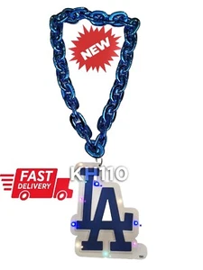 MLB Los Angeles Dodgers LED Light Up Fan Chain Necklace-NEW - Picture 1 of 7