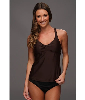 MUJER PRANA MONORI TANKINI ESPALDA CRUZADA TRAJE DE BAÑO TOP MARRÓN XS ¡NUEVO! $70 Foto 1 de 3