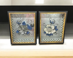 MacKenzie-Childs Avant-Garden Shadow Box Set – Magnolia & Lotus Wall Art Check - Picture 1 of 19