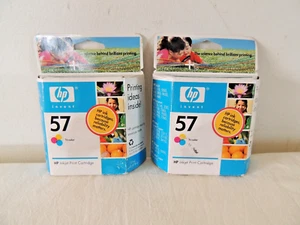 HP 57 Tri-Color Ink Cartridge EXP 07-2007 NEW SEALED 2 Packs - Picture 1 of 10