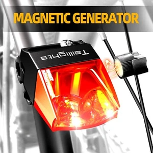 Elektromagnetisches Induktions Fahrrad Rücklicht Selbstversorgend LED Fahrradlicht Magnet - Bild 1 von 7