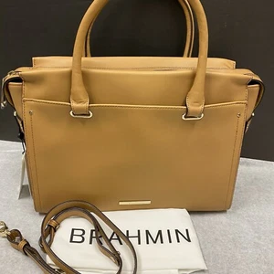 Brahmin kleine Emily hellbraune Thatcher Glattleder Schultertasche Umhängetasche NEU 365 $ - Bild 1 von 9