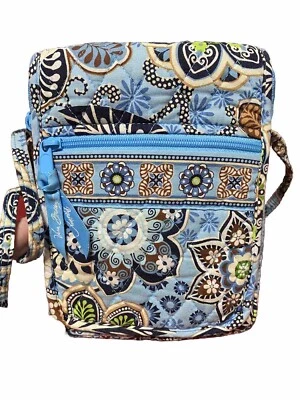 Bolsa tiracolo Vera Bradley média em padrão azul Balli. - Imagem 1 de 4