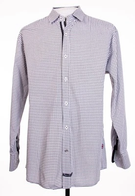 English Laundry Mens L White Geometric Design Long Sleeve Button Front Shirt - Image 1 of 4