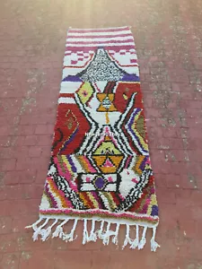 Wool Moroccan Runner Rug colorful Moroccan Berber Handmade Moroccan Boho carpet - Picture 1 of 12