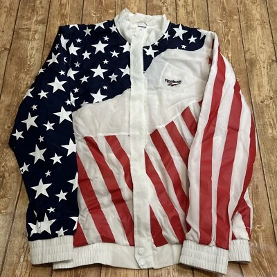 Reebok Hush Track Shell Jacket USA Stars & Stripes Small - Image 1 of 4