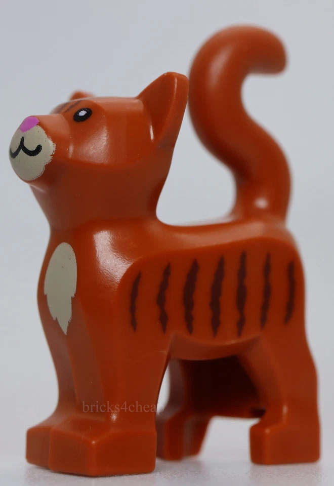 Lego Gato De Pie Ojos Negros Bronceado Oscuro Pecho y Hocico Rayas Marrón Oscuro Foto 1 de 1