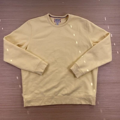 lands end serious sweats sweater mens XL/T 46-48 yellow sweatshirt 90s chillcore - Image 1 of 4