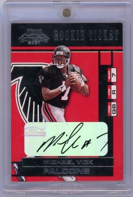 2001 Playoff Contenders Rookie Ticket Michael Vick #157 Rookie Auto RC - Image 1 of 2