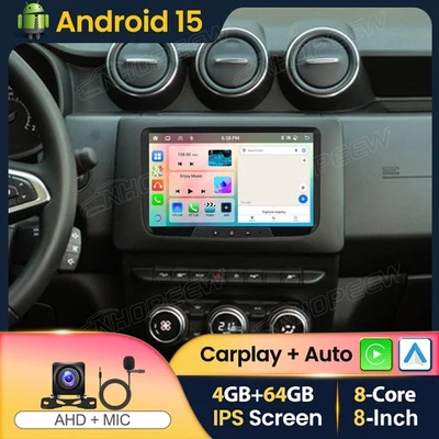 8Core 4+64GB Android 15 Apple Carplay Autoradio GPS Navi Wifi Für Dacia Duster 2 - Bild 1 von 4