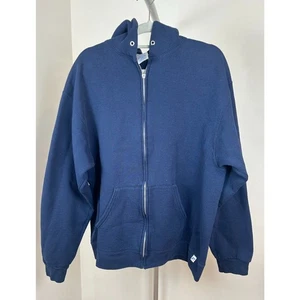 Felpa Russell Athletic vintage full zip con cappuccio uomo XL blu invecchiata - Foto 1 di 6