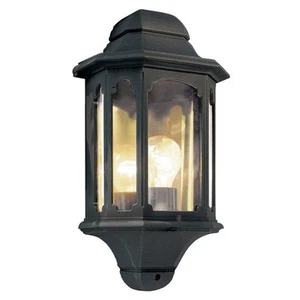 Schwarze Wandleuchte IP44 Rustikal Außenwand elegant FRANKIE Terrassenlampe - Bild 1 von 1