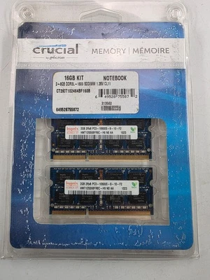 Crucial RAM 16GB(2x8GB) DDR3L 1600MHz ECC UDIMM CT2K1T0S02464BF60B Laptop Memory - Image 1 of 4