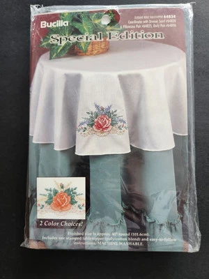 VTG Bucilla Special Edition Elegant Rose Stamped Cross Stitch Tabletopper Sealed - Image 1 of 4