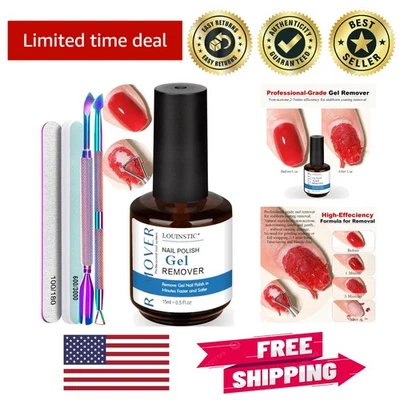 Kit removedor de esmalte de uñas en gel profesional - sin remojo, incluye herramientas de manicura Foto 1 de 4