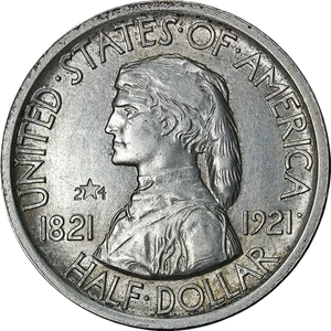 1921 Missouri Commem Half Dollar 2x4 Nice AU/BU Nice Eye Appeal Nice Strike - Picture 1 of 2