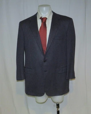 Brioni Traiano Pure Cashmere Custom Blue Geometric Three Button Sport Coat 46R - Image 1 of 4