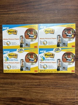 2-Packages 3M Post-It Digital Sticky Picture Paper Inkjet Printers 4x6 260 Sheet - Image 1 of 4