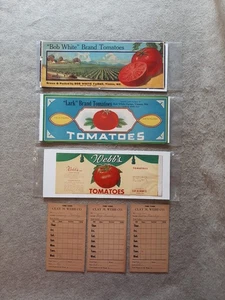 Vintage Tomate Blechdose Etiketten Ton Webb & Bob weiß Bauernhöfe Wien MD Konservenfabrik - Bild 1 von 12