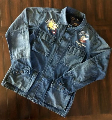 Chaqueta de mezclilla Polo Ralph Lauren AZUL MARINO para hombre (M) nueva con etiquetas agotada $265 💯 Foto 1 de 4