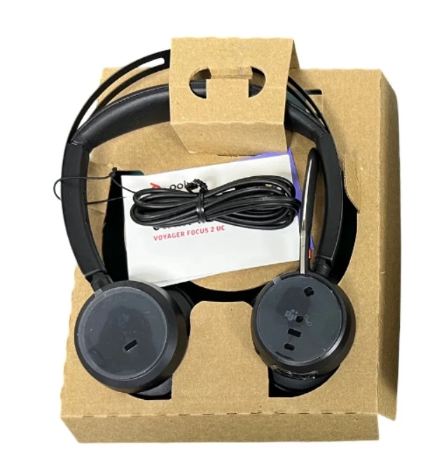 Poly Voyager Focus 2 Wireless Headset w USB-C, Dual-Ear, ActiveNoise - Image 1 of 1