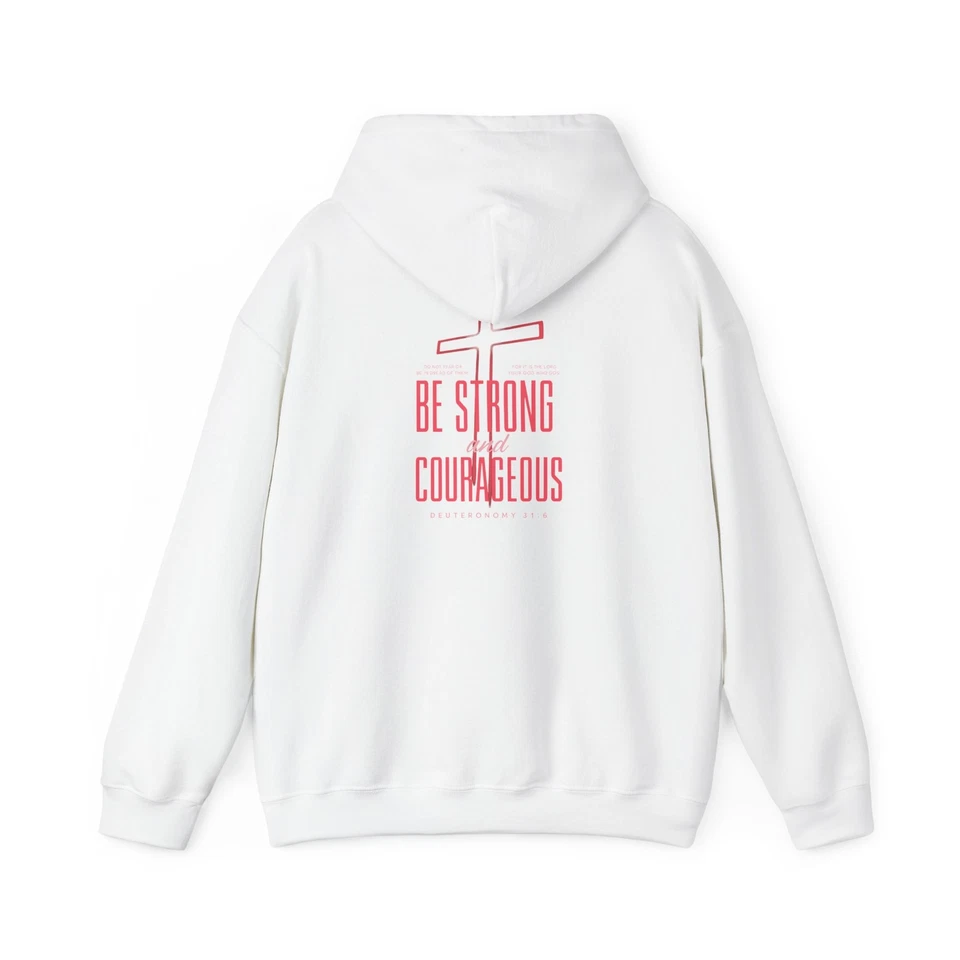 Be Strong and Courageous Inspirational Unisex Hoodie - Image 1 of 1