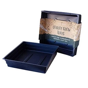 10-Pack 1010 Garden Growing Trays - 10" x 10" Plastic Plant Trays Without - Picture 1 of 7