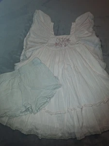 Well Dressed Wolf Outfit Pink And Beige Ana Dress With Matching Bloomers Size 4 - Picture 1 of 10