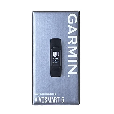 Garmin Vivosmart 5 Fitness Tracker size S-M Black Walking Bluetooth Smart Watch - Image 1 of 4