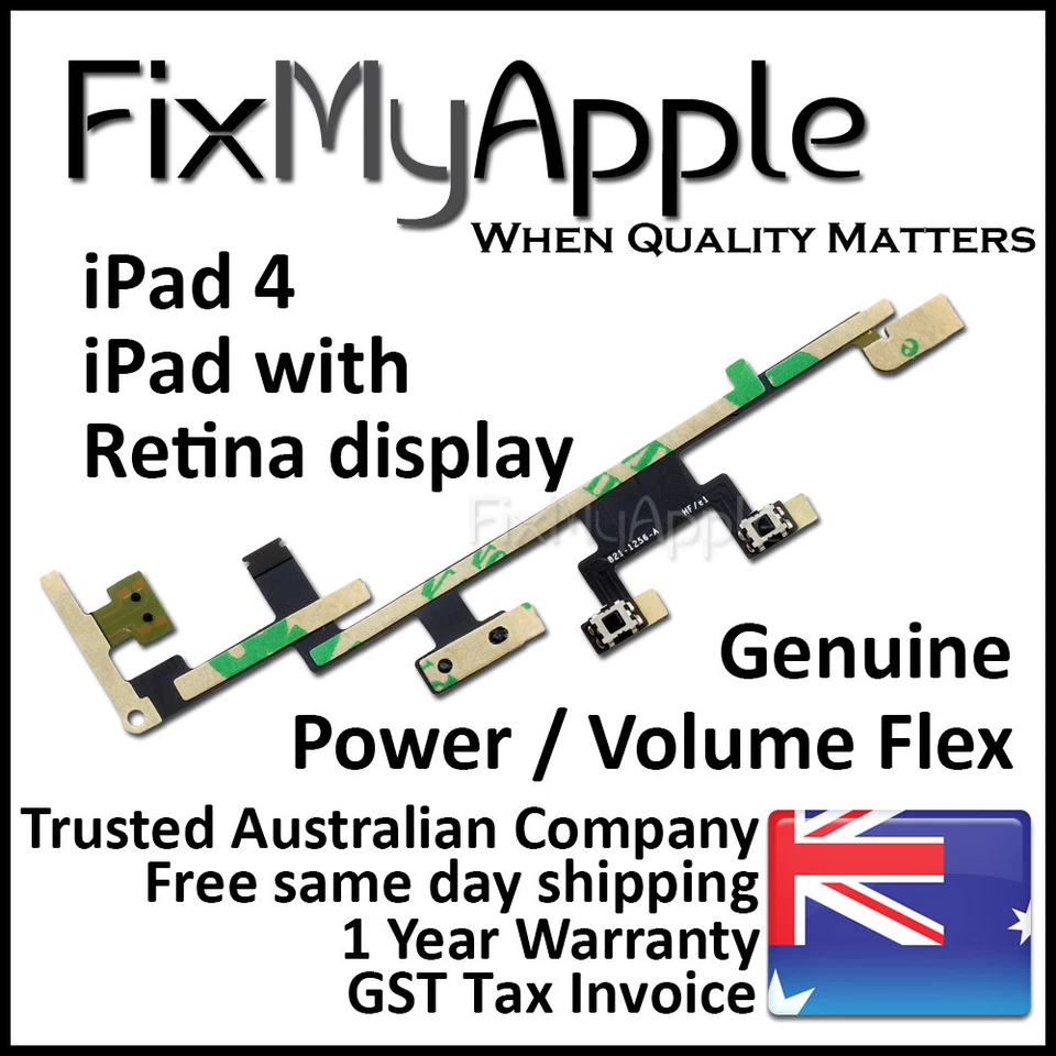 iPad 4 OEM Power Volume Button On Switch Flex Cable Mute New Replacement 4th Gen - Image 1 of 3