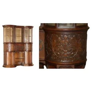 Antique Victorian Holland & Sons Mount Street London Hand Carved Display Cabinet - Picture 1 of 24