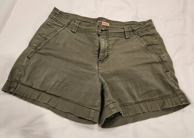 Pantalones Cortos Carga Faded Glory Elastizados Talla 8 Verde Oliva 4" Entrepierna Foto 1 de 3