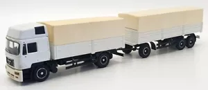 Conrad 1/50 Scale - Mat103 - MAN F2000 Covered Truck & Trailer - White - Picture 1 of 9