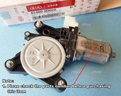 🤩 Motor de ventana eléctrica trasera lado derecho OEM KIA Sedona 2006-2014 #824604D020 Foto 1 de 4