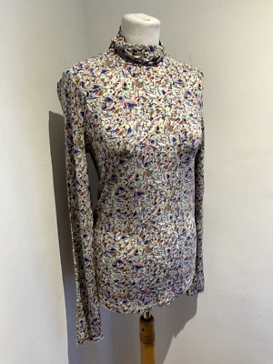 Isabel Marant Blouse Top Size 42 UK 12 Abstract print pattern Goyela roll neck — 第 1/4 张图片