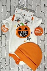 Baby Halloween Outfit “My First Trick or Treat” Baby Boy/Girl. 3 Piece Set. (NB; - Picture 1 of 1
