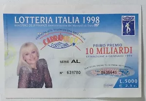 79485 86/tt Biglietto LOTTERIA NAZIONALE Italia 1998 - Raffaella Carrà - Foto 1 di 1