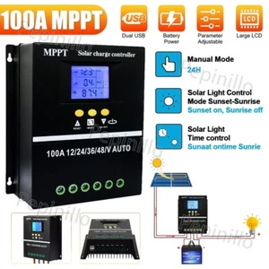 100A MPPT Solar Charge Controller 12V 24V 36V 48V LCD Display Battery PV Regulat - Picture 1 of 6